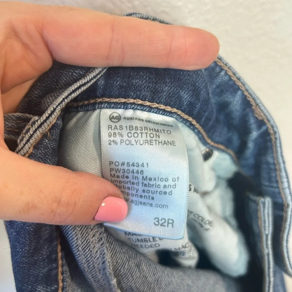 AG Jeans Farrah Boot High Rise denim Medium wash, raw him size 32 R - Picture 15 of 15